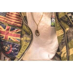 NEW GOLDEN GILT men's cuffs chain necklace in gold